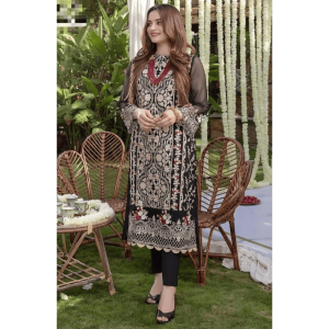 Chiffon Unstitched Embroidered Suit zb-25