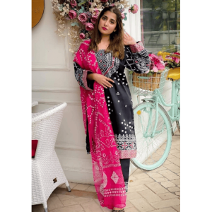 3 Pcs Stitched Katan Silk Suit zb-12