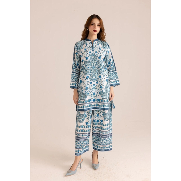 Stylish Printed Two Piece Women's Stitched Shirt and Trouser 2