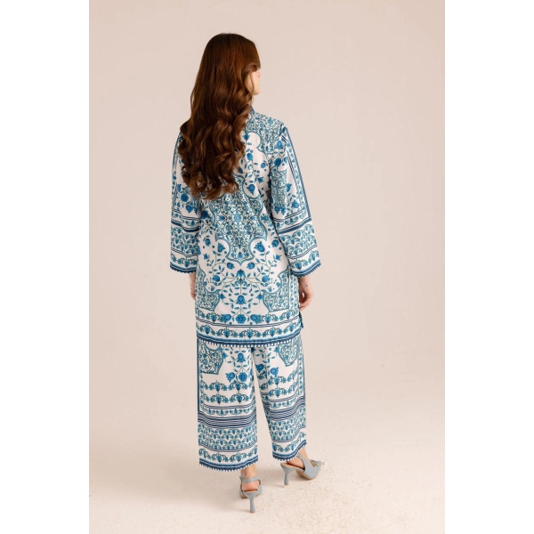 Stylish Printed Two Piece Women's Stitched Shirt and Trouser