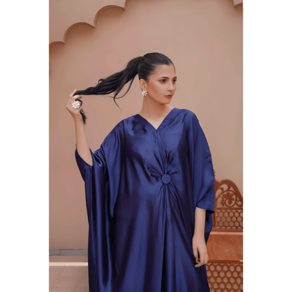 1 Pc titched Katan Silk Plain Kaftan zb-15