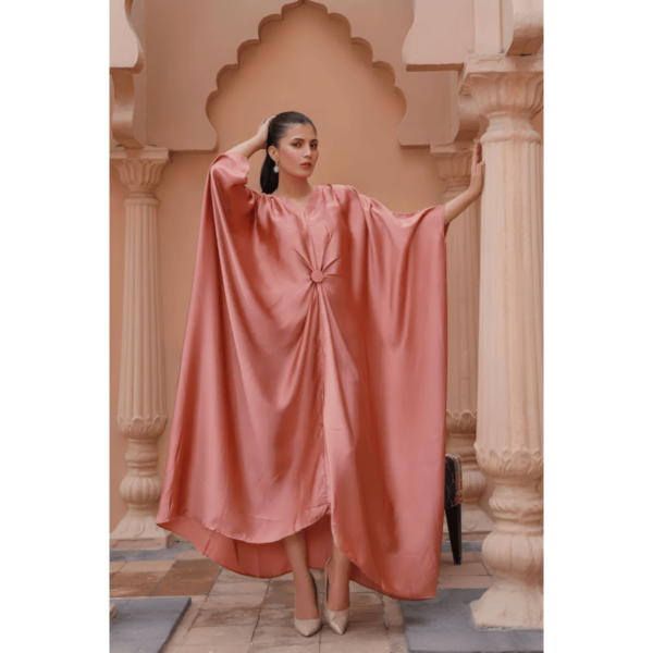 1 Pc titched Katan Silk Plain Kaftan zb-16