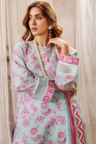 3 Pcs Printed Doria Lawn Unstitched Suit, KOK-2